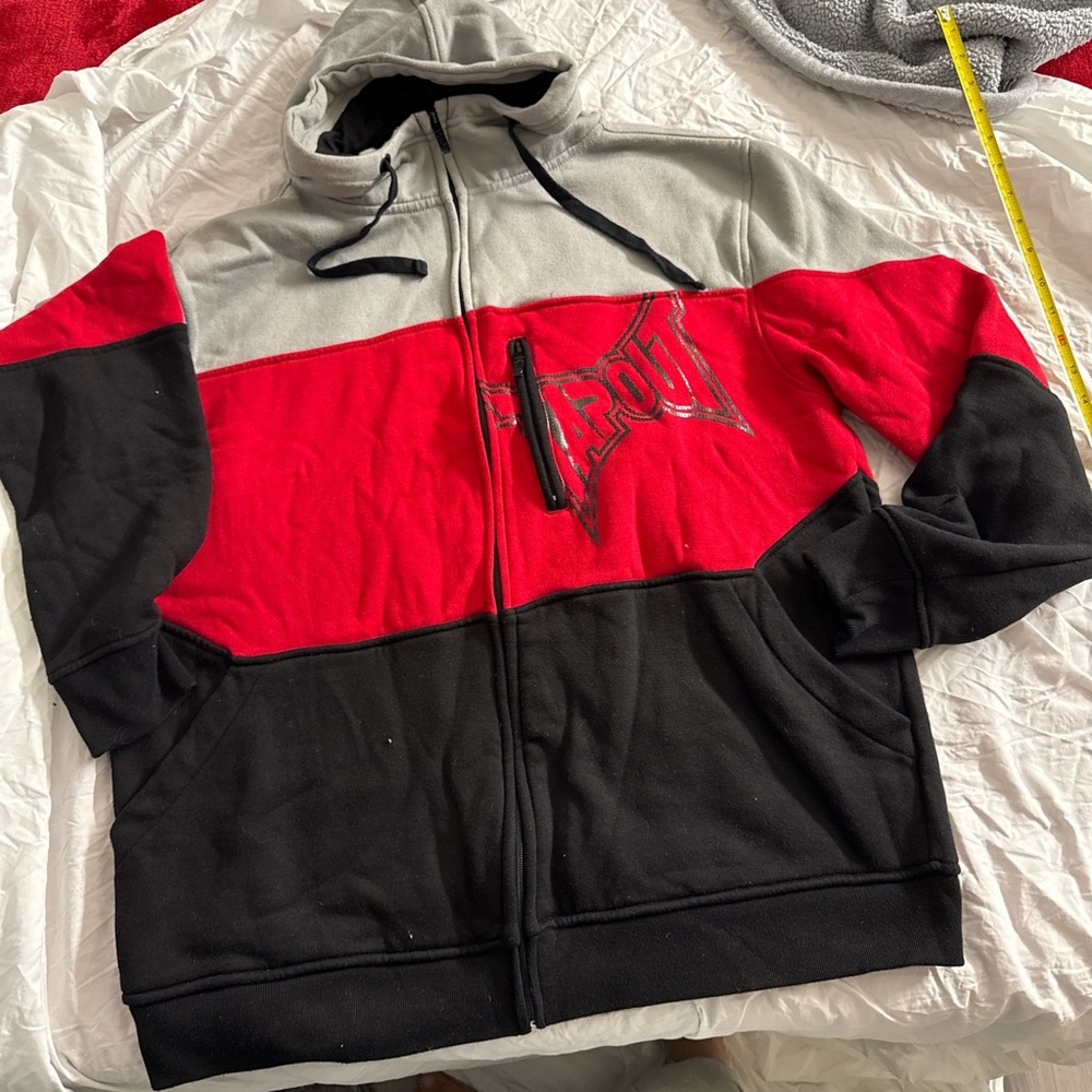 TOP Moda Red, Gray, and Black Jacket